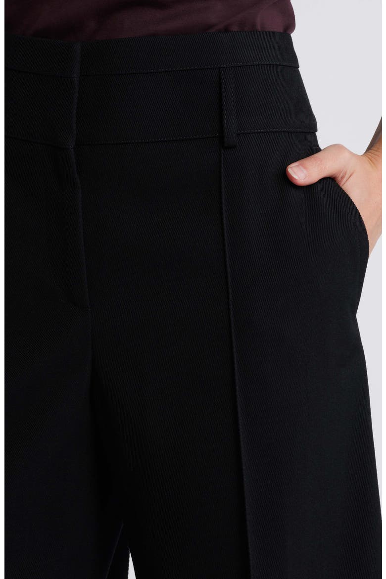 High Waist Wide Leg Twill Pants, Alternate, color, BLACK DARK