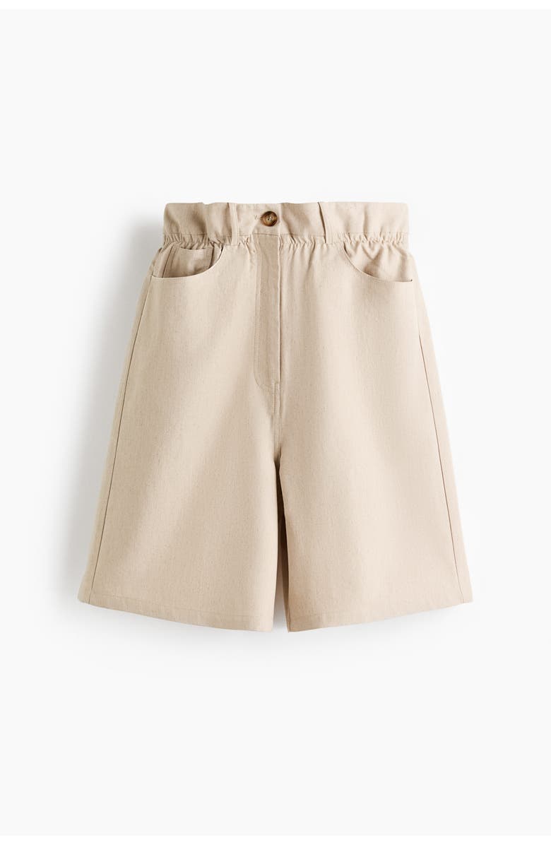 H&M Linen-blend Bermuda Shorts, Alternate, color, Light Beige