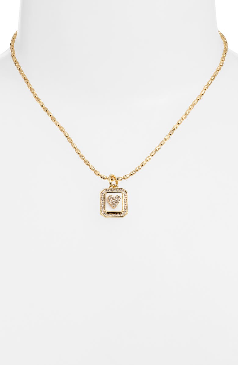 Chelsea28 Pavé Cubic Zirconia & Mother-of-Pearl Pendant Necklace, Alternate, color, White- Clear- Gold