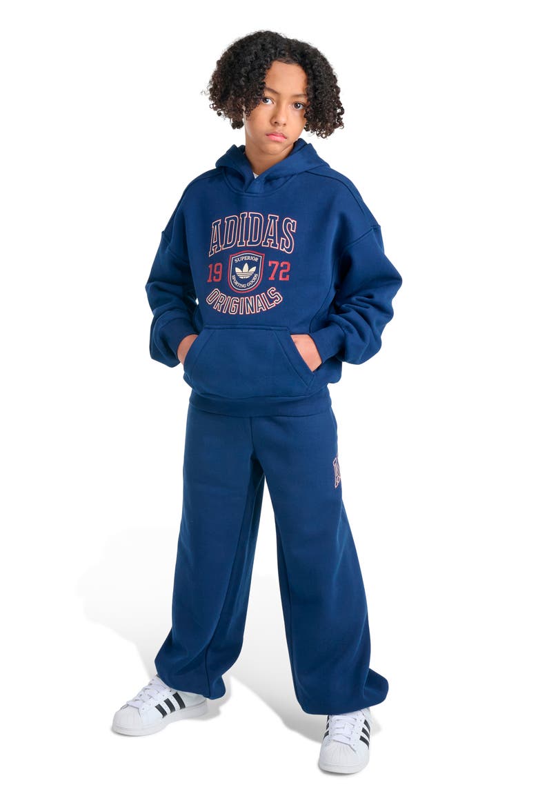 Kids' Graphic Fleece Hoodie, Alternate, color, DARK BLUE