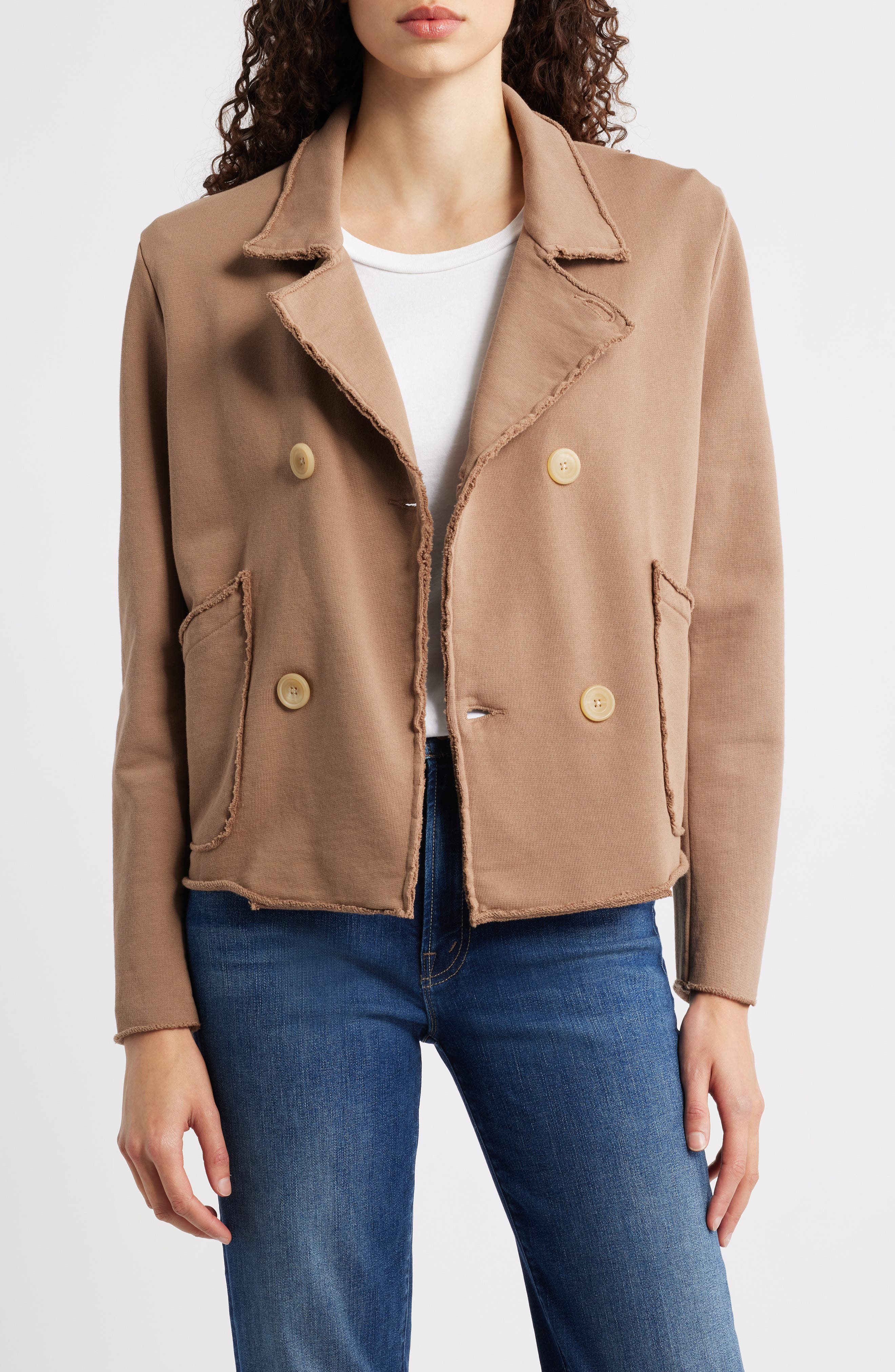 Frank & Eileen Mini Belfast Crop Knit Peacoat