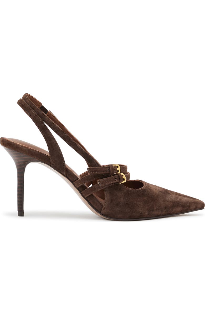 Reiss Beatrice Slingback Mary Jane Pointed Toe Pump, Main, color, Chocolate
