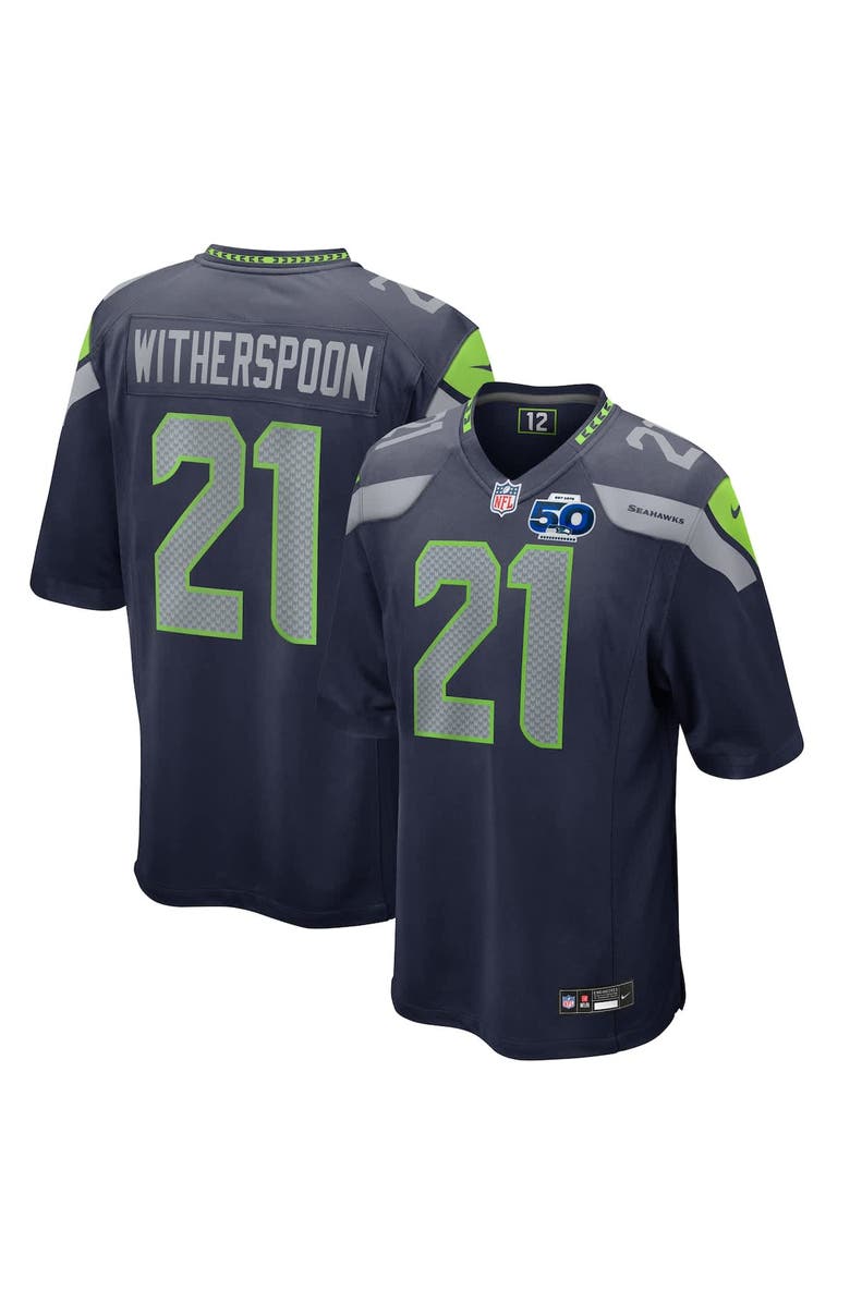 Nike Men's Nike Devon Witherspoon College Navy Seattle Seahawks Team 50th Season Game Jersey, Main, color, College Navy