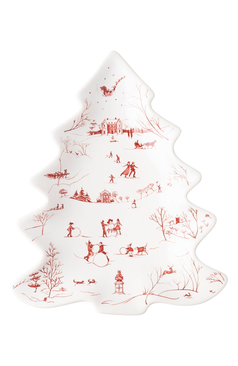 Juliska Country Estate Winter Frolic Ruby Small Tree Tray, Main, color, Ruby