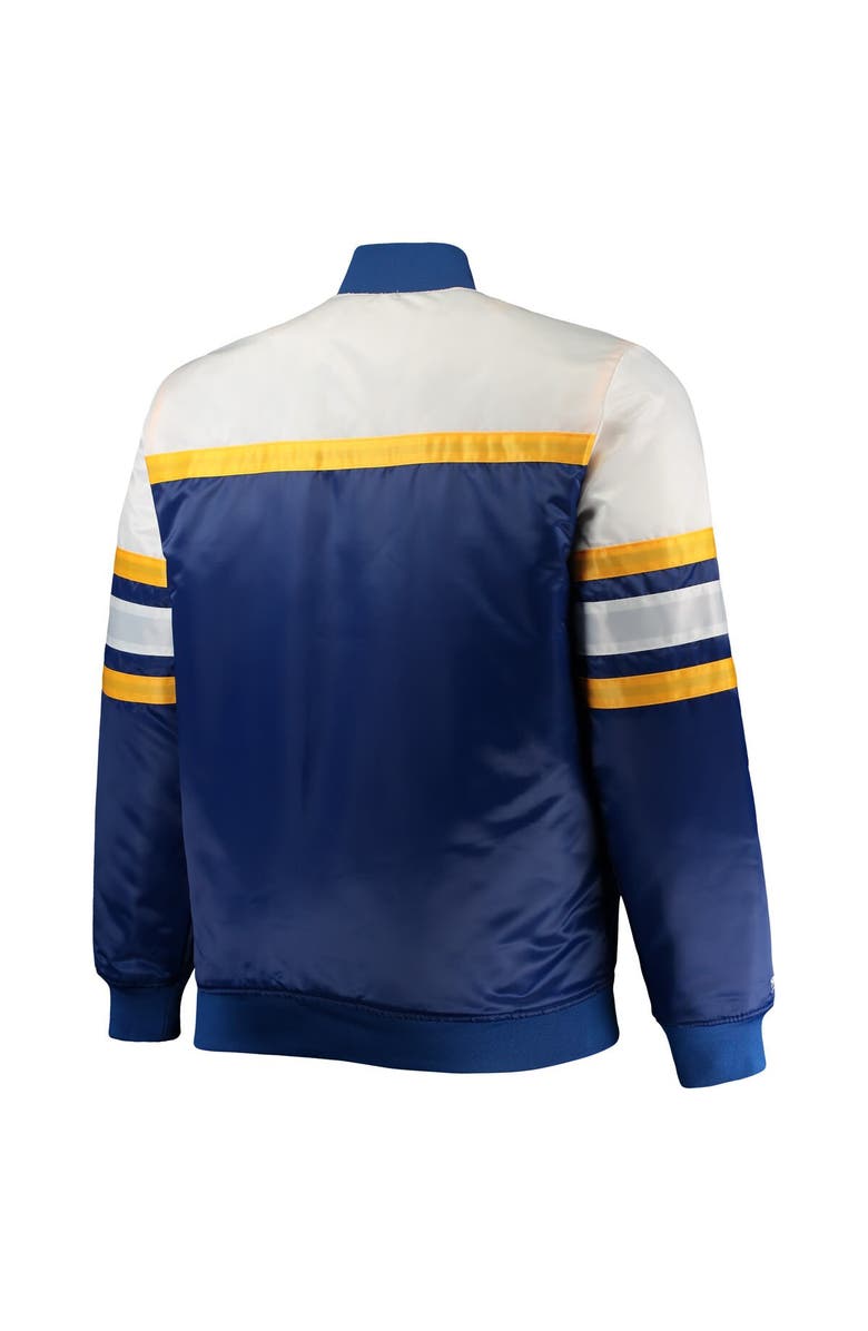 Mitchell & Ness Men's Mitchell & Ness Royal/Gold Milwaukee Brewers Big & Tall Coaches Satin Full-Snap Jacket, Alternate, color, 