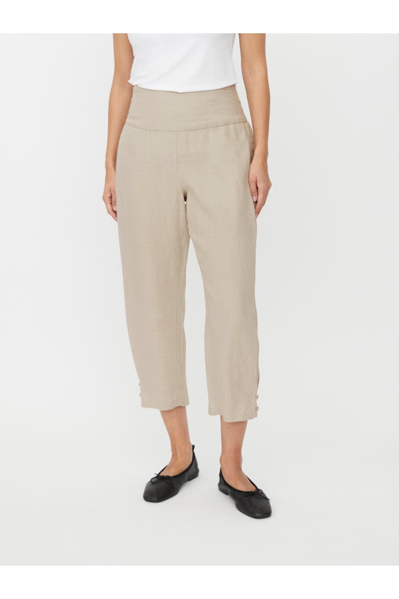 Mapenna Cropped Linen Trousers, Main, color, Natural