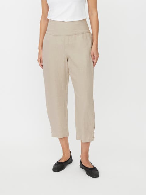 MaPenna Cropped Linen Trousers