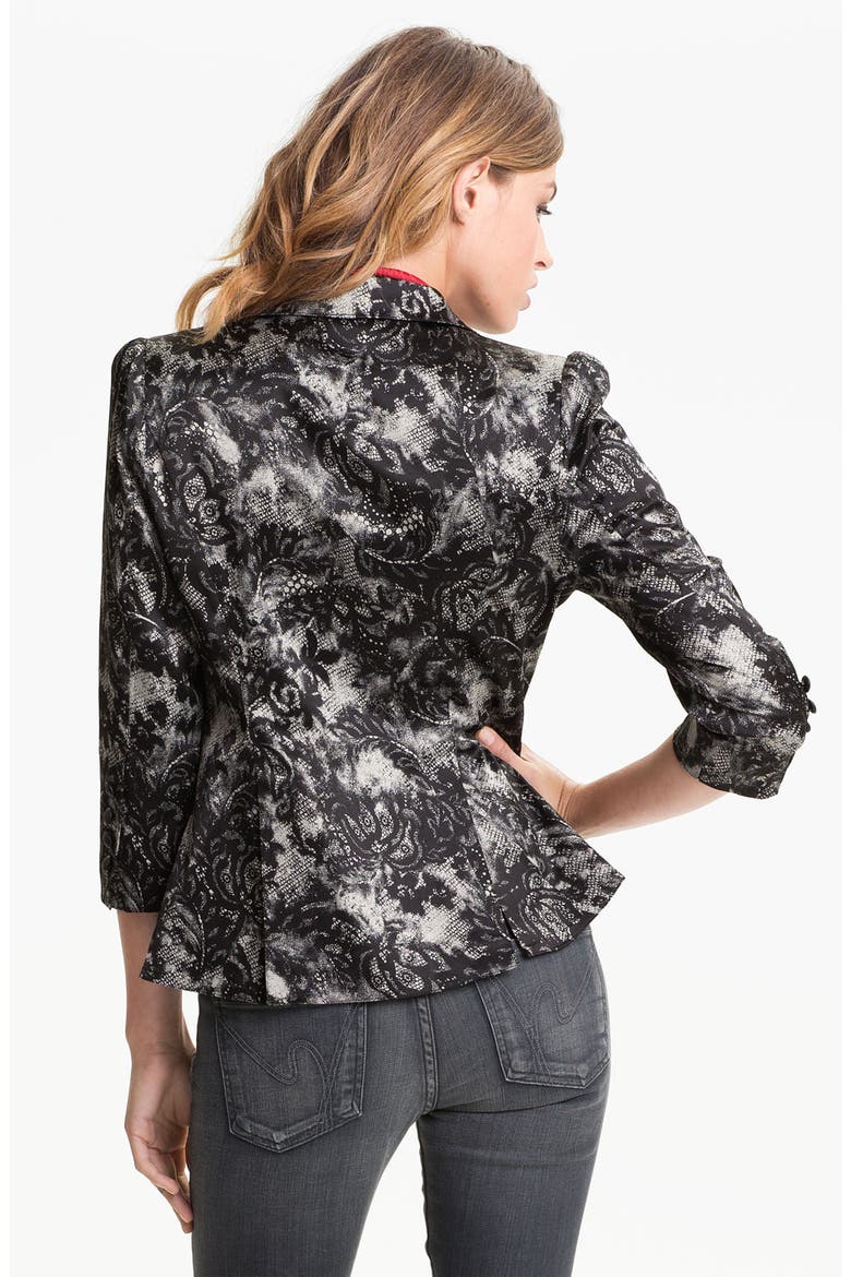 Lace Print Blazer, Alternate, color, BLACK AND LACE