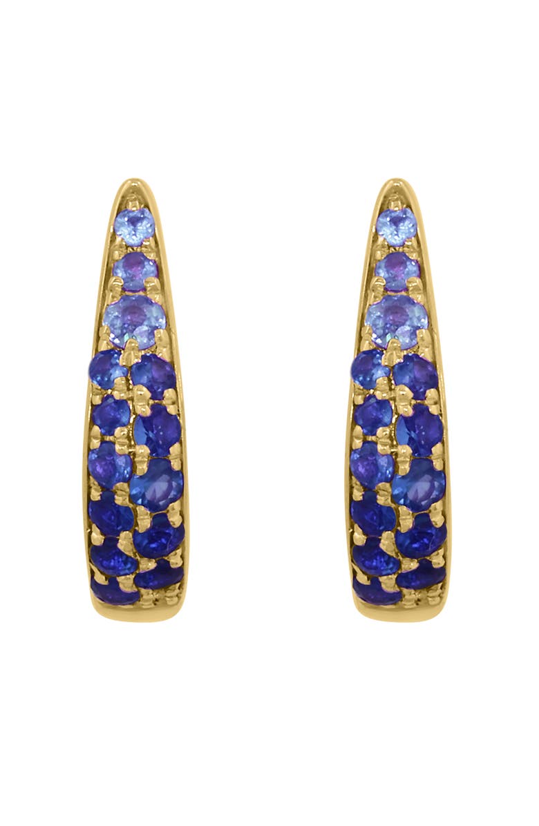 EFFY Natural Sapphire Huggie Hoop Earrings, Alternate, color, Blue