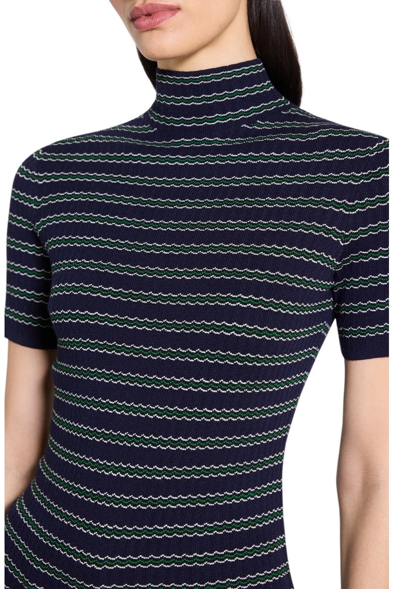 Leenda Stripe Merino Wool Mock Neck Sweater, Alternate, color, DEEP NAVY MULTI