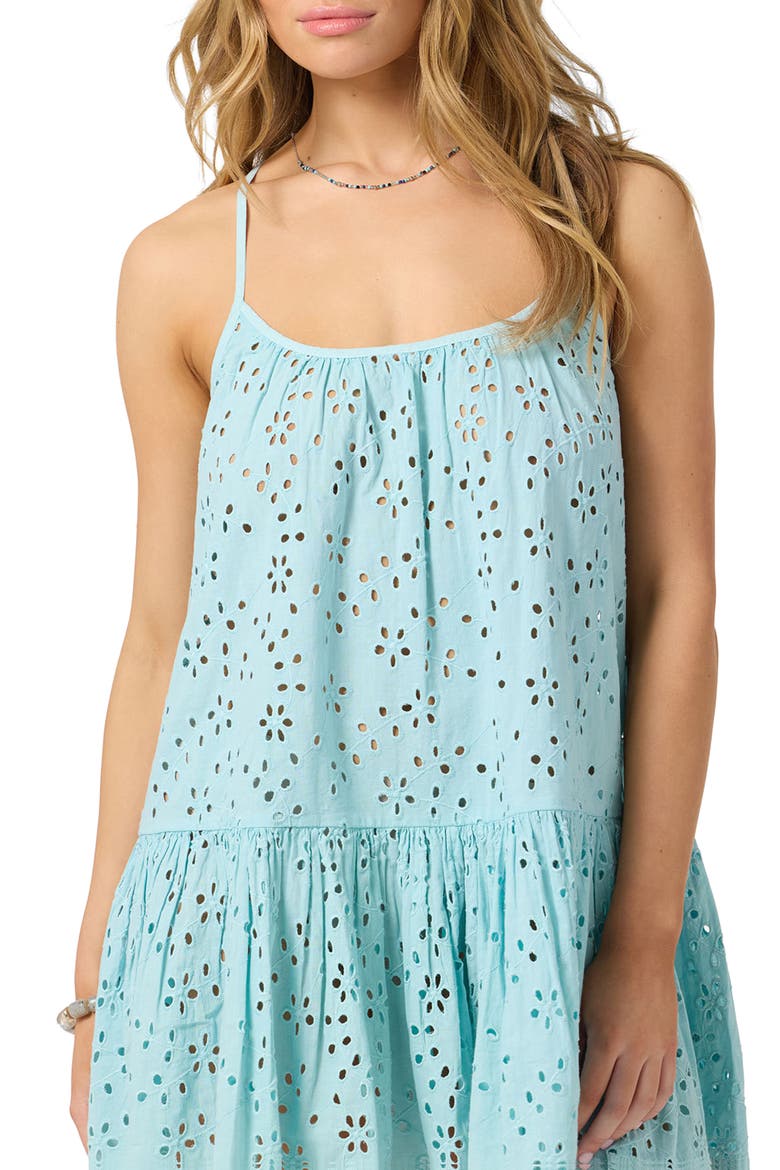 Kylee Cotton Eyelet Cover-Up Minidress, Alternate, color, STRATOSPHERE