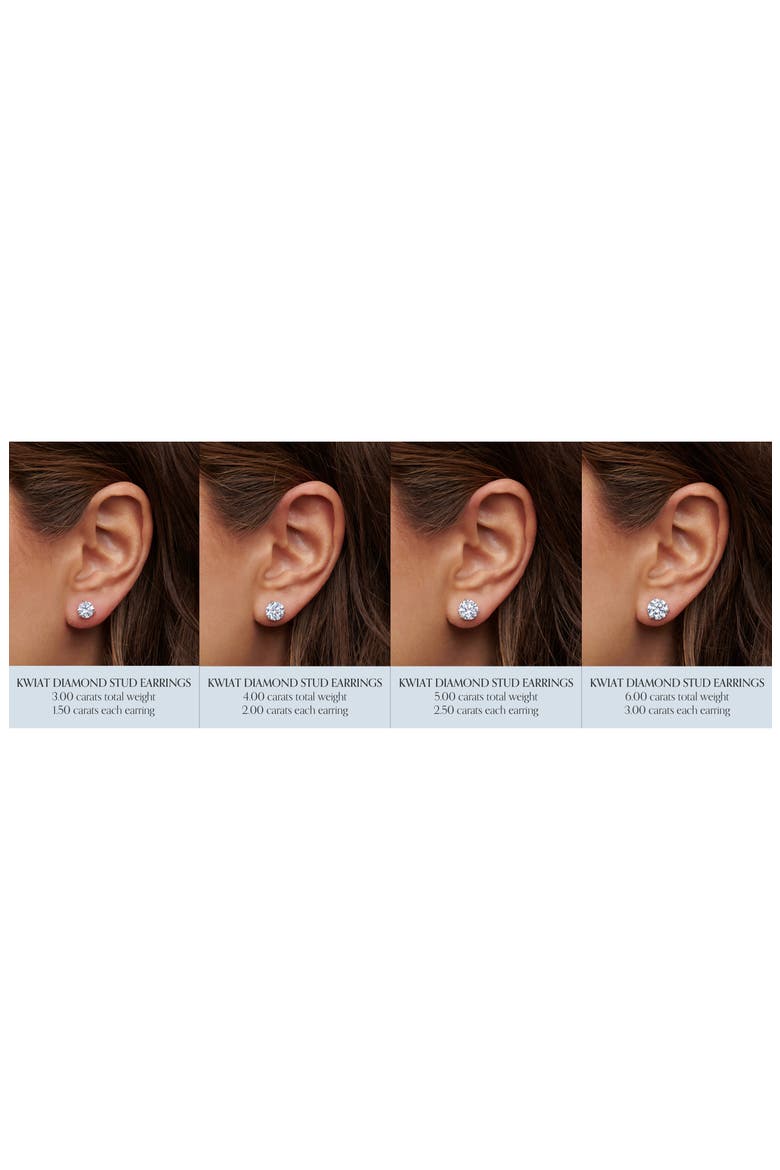 Round Brilliant Cut Diamond & Platinum Stud Earrings - 5.00ct., Alternate, color, WHITE