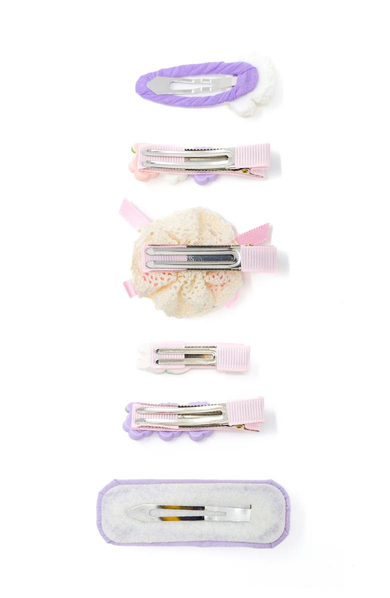 Puttisu Puppy & Bunny Garden Hair Clip Set of 6, Alternate, color, Lavender