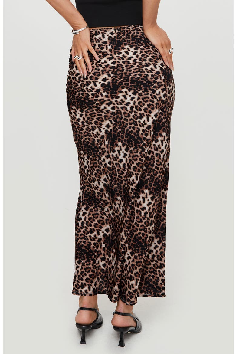 Emily Leopard Print Maxi Skirt, Alternate, color, BROWN