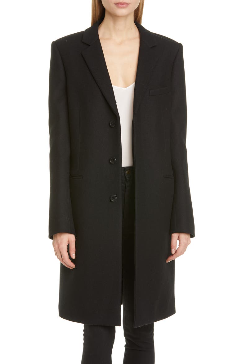 Reefer Wool Coat, Main, color, NOIR