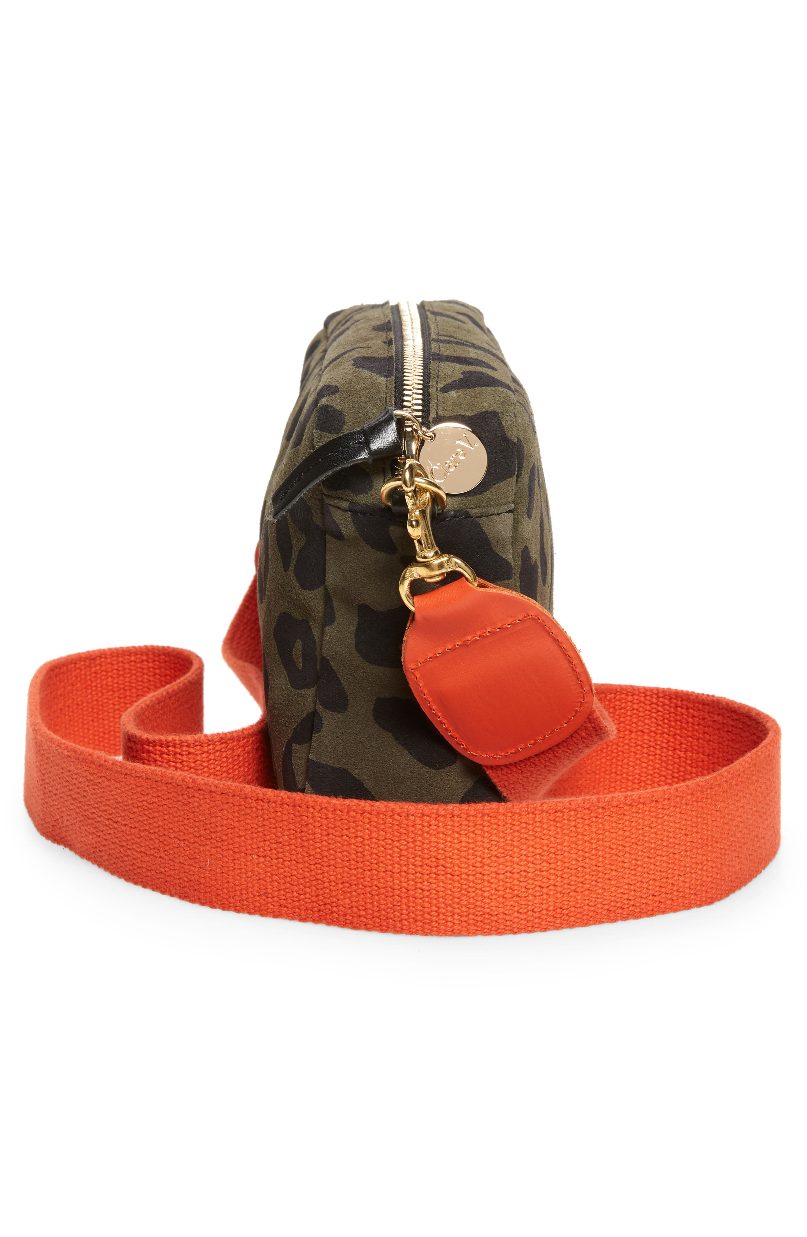 Midi Leopard Print Leather Shoulder Bag, Alternate, color, ARMY PABLO CAT