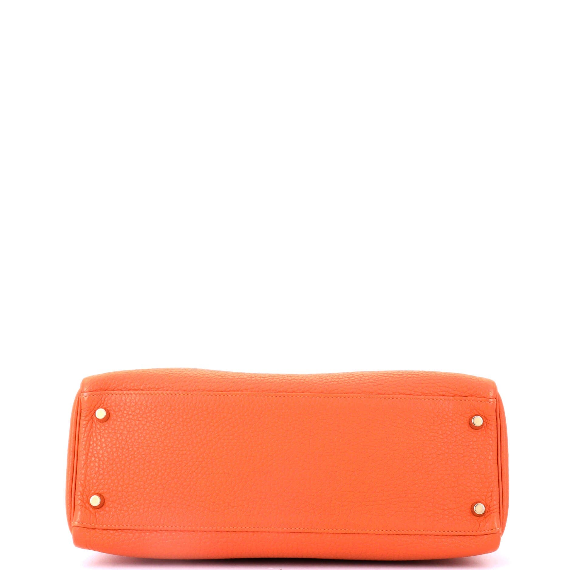 Pre-Owned Hermes Kelly Handbag Orange Togo with Gold Hardware 32, Alternate, color, Orange H