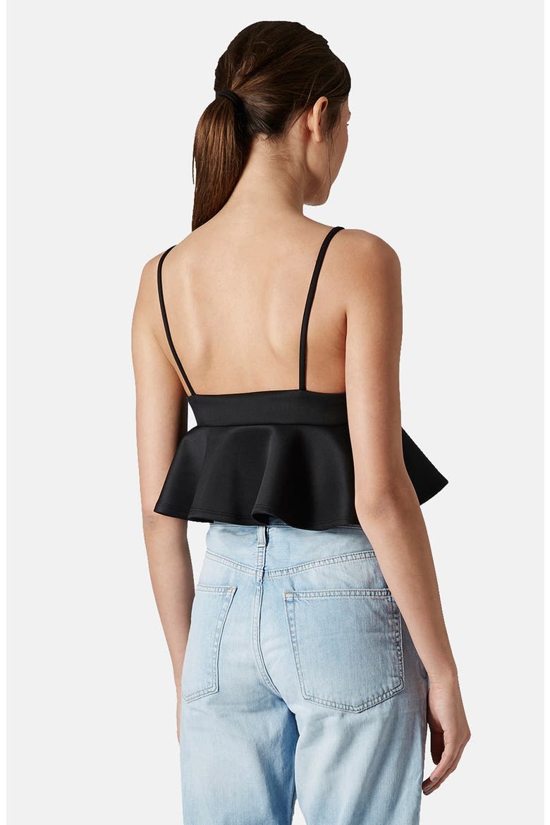 Peplum Bralette, Alternate, color, BLACK