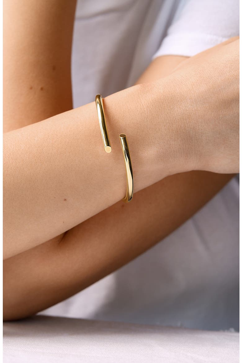 14K Gold Bypass Bangle Bracelet, Alternate, color, 14K WHITE GOLD