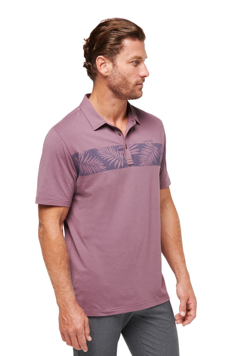 TravisMathew The Heather Localism Leaf Stripe Golf Polo, Alternate, color,