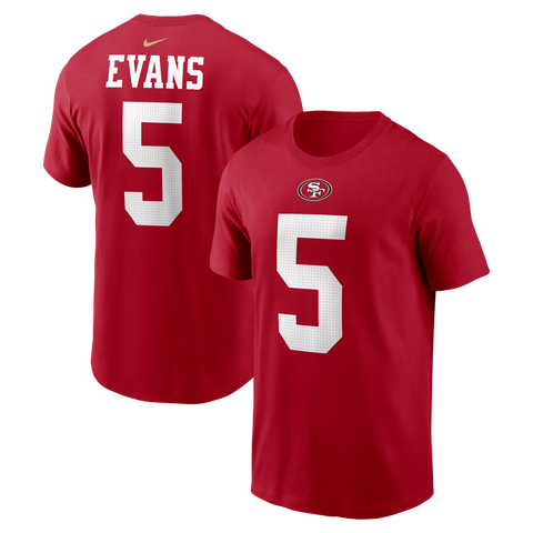 Men's Nike Mike Evans Scarlet San Francisco 49ers Name & Number T-Shirt
