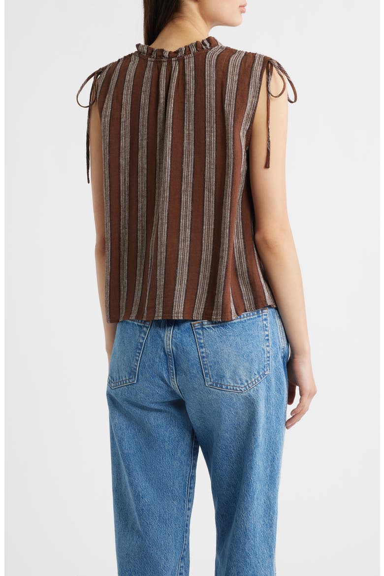 Sosa Stripe V-Neck Crop Top, Alternate, color, OAK STRIPE