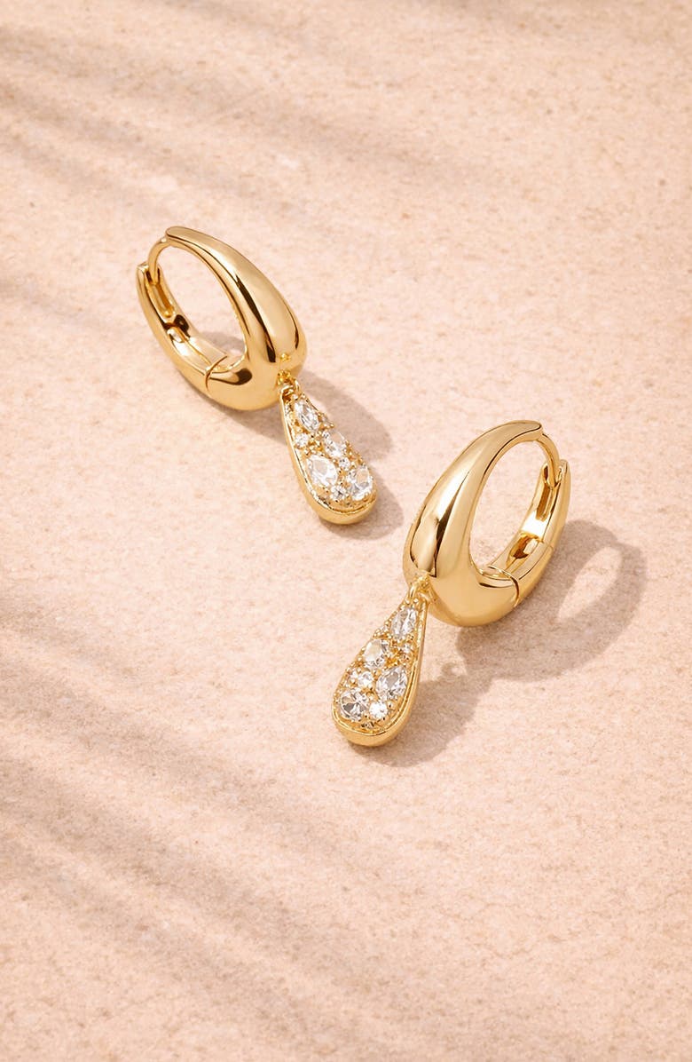 YOJ Petra Pave Hoop In Gold And Crystals, Alternate, color, Gold