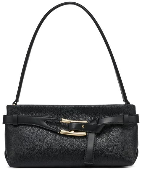 Halston One-Shoulder Cocktail Dress Black Tinsel Ruffle Trim