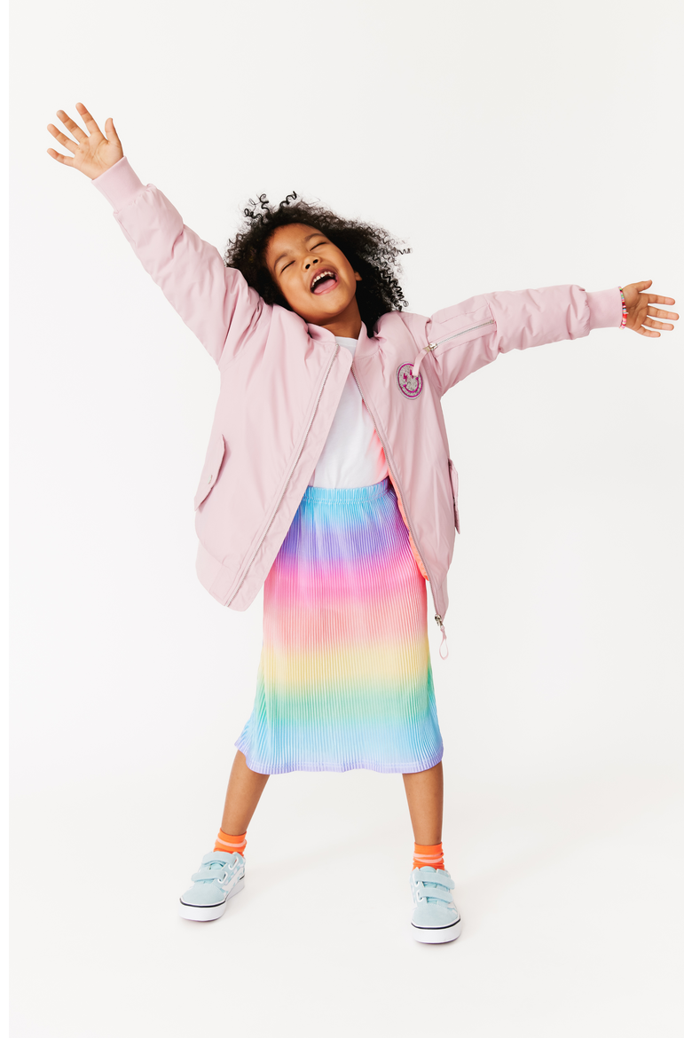 Girls' Sequin Lightning Bolt Bomber Jacket, Alternate, color, Light Pink