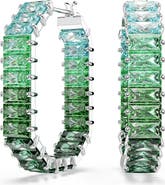 Swarovski Matrix Baguette Crystal Octagonal Hoop Earrings