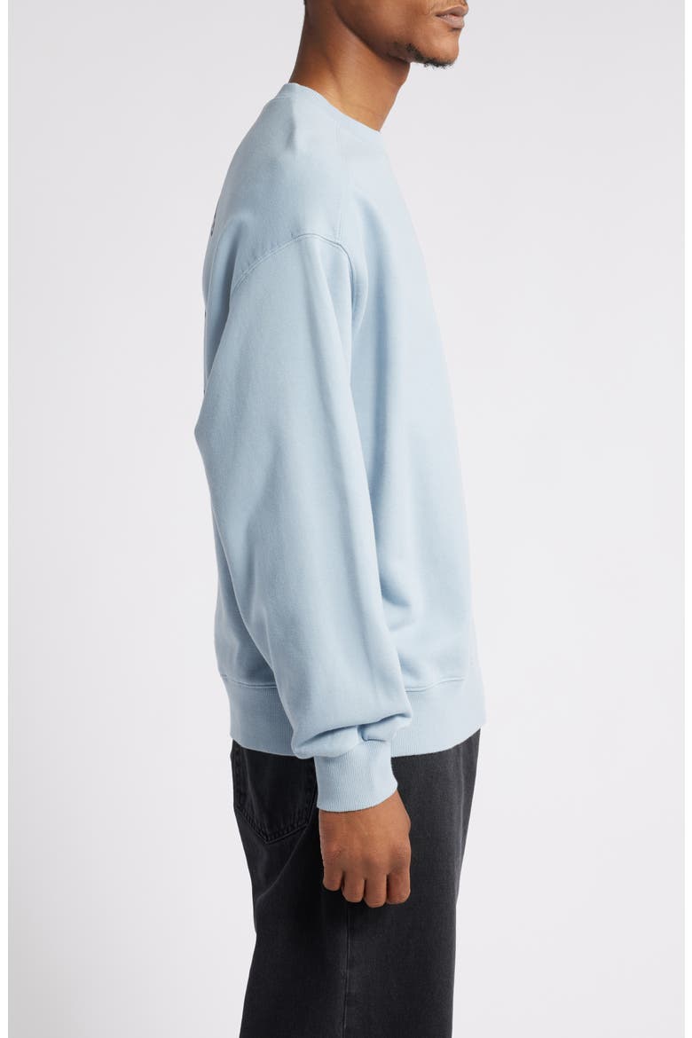 Stamp Loose Fit Graphic Sweatshirt, Alternate, color, MISTY SKY / BLACK