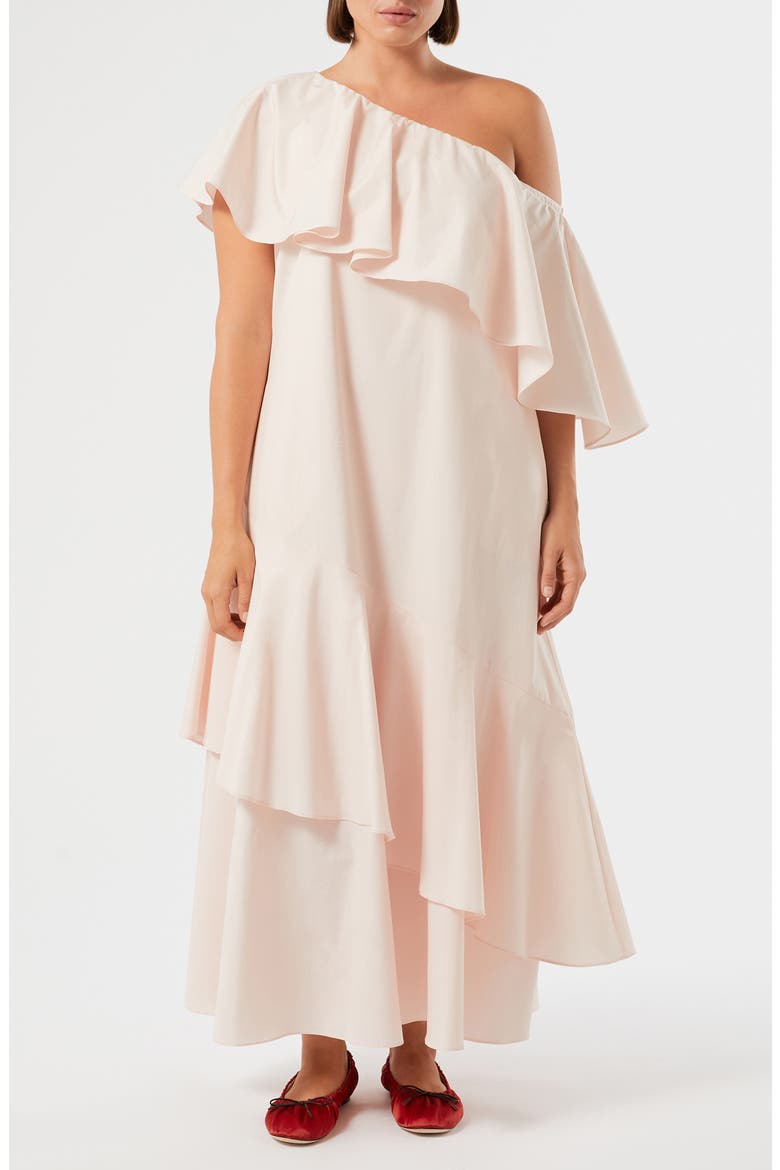 Pioppo Ruffle One-Shoulder Maxi Dress, Main, color, PINK