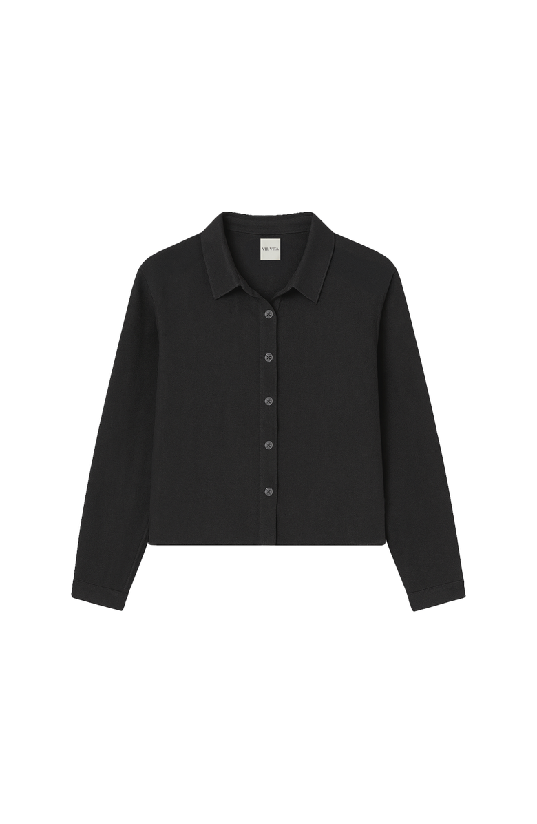 VIR VITA Paloma Linen Shirt, Main, color, Black