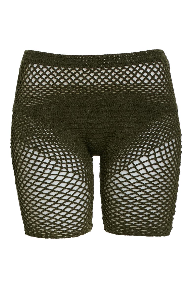 Sheer Knit Shorts, Alternate, color, MOSS