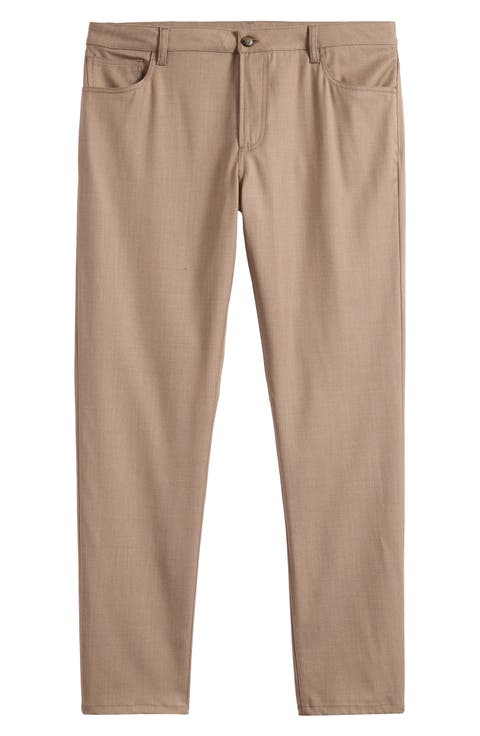 Trim Fit Stretch Wool Pants