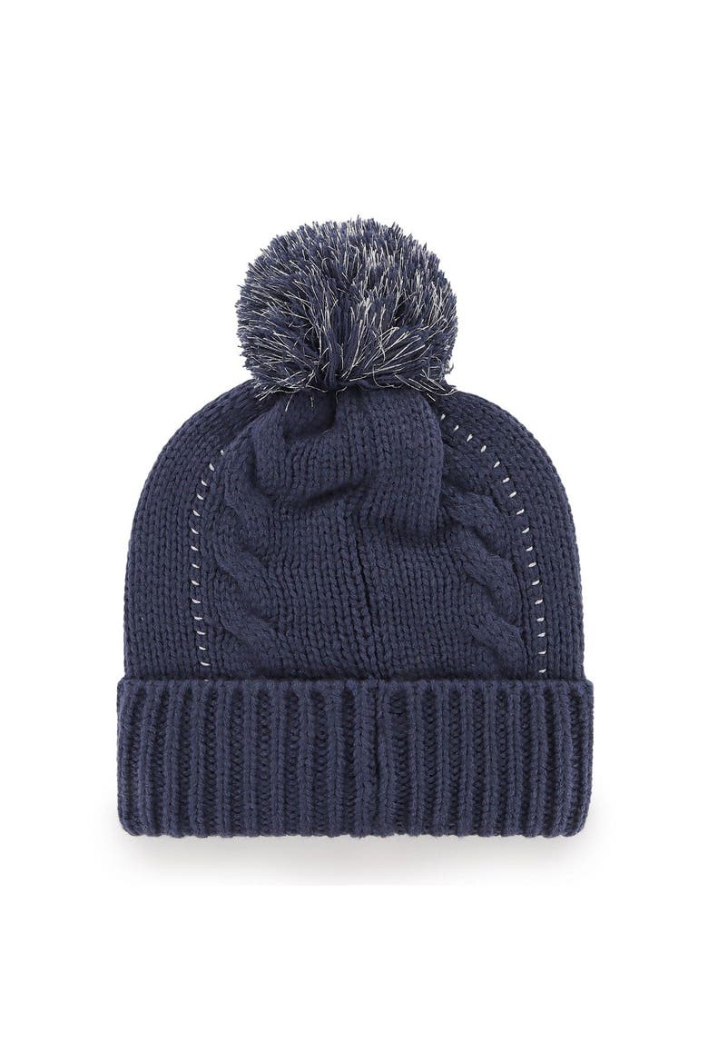Women's '47 Navy Tennessee Titans Bauble Cuffed Knit Hat with Pom, Alternate, color, Navy