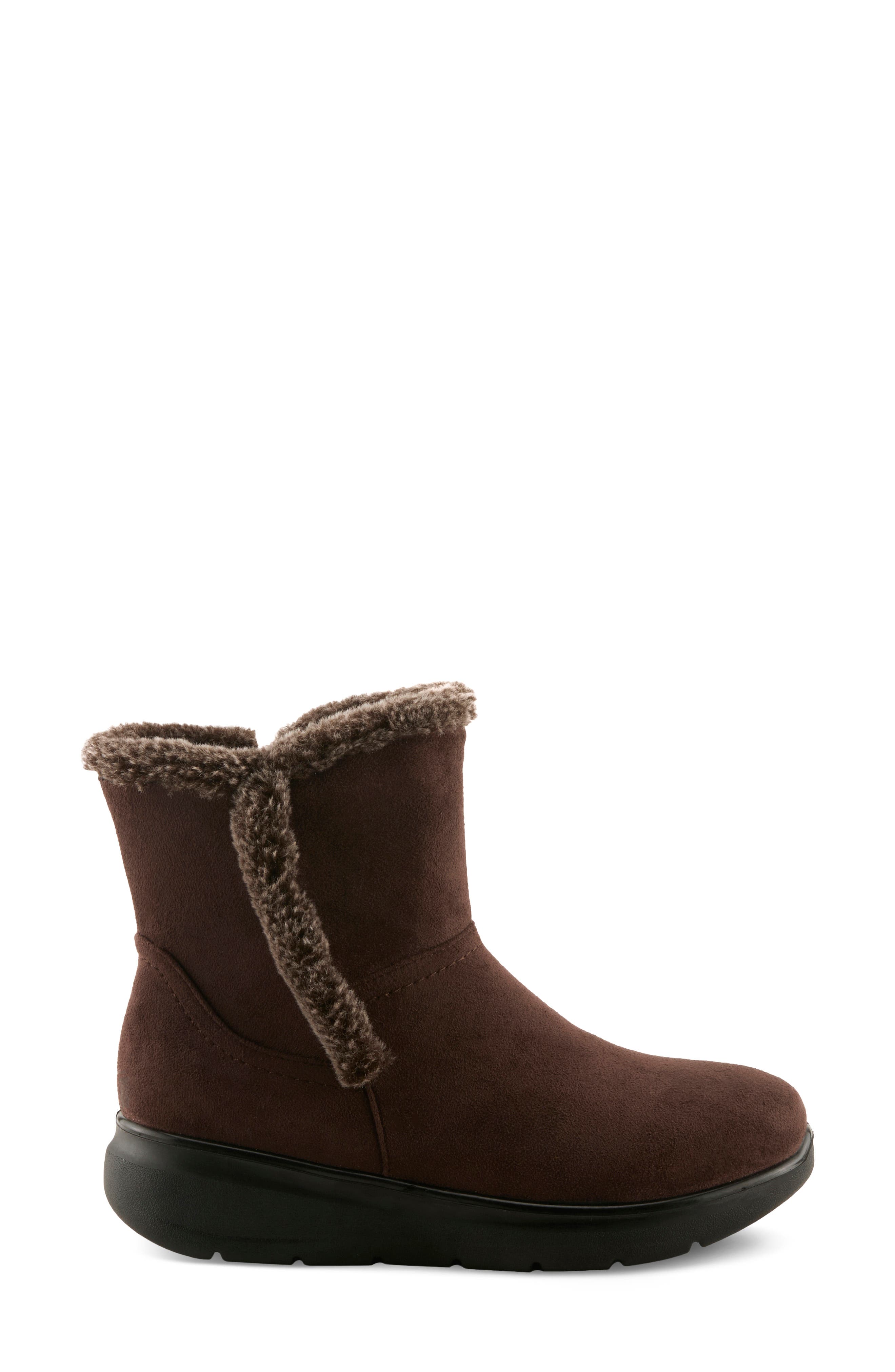 Daeloriah Water Resistant Faux Fur Bootie, Alternate, color, BROWN