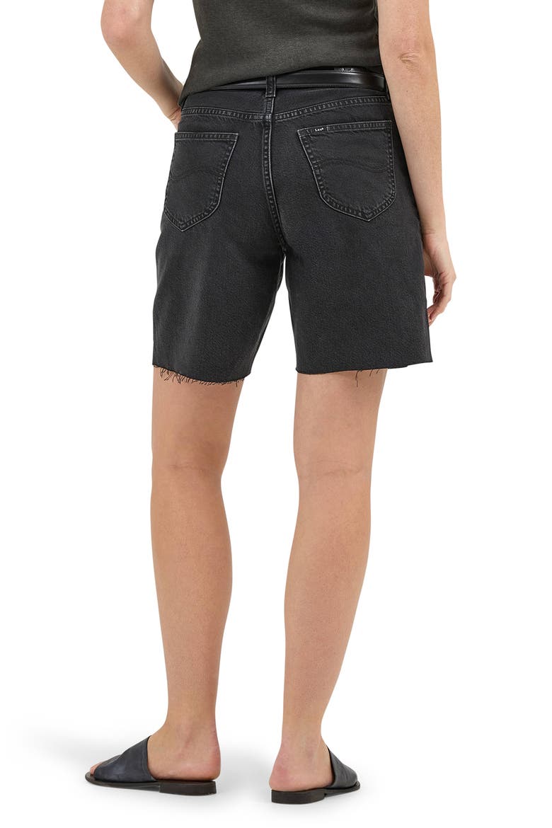 Slouch Denim Bermuda Shorts, Alternate, color, DARK MEMORY
