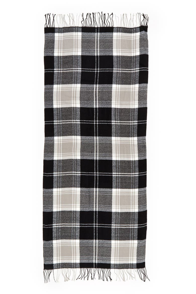 Plaid Scarf, Alternate, color, BLACK/ WHITE