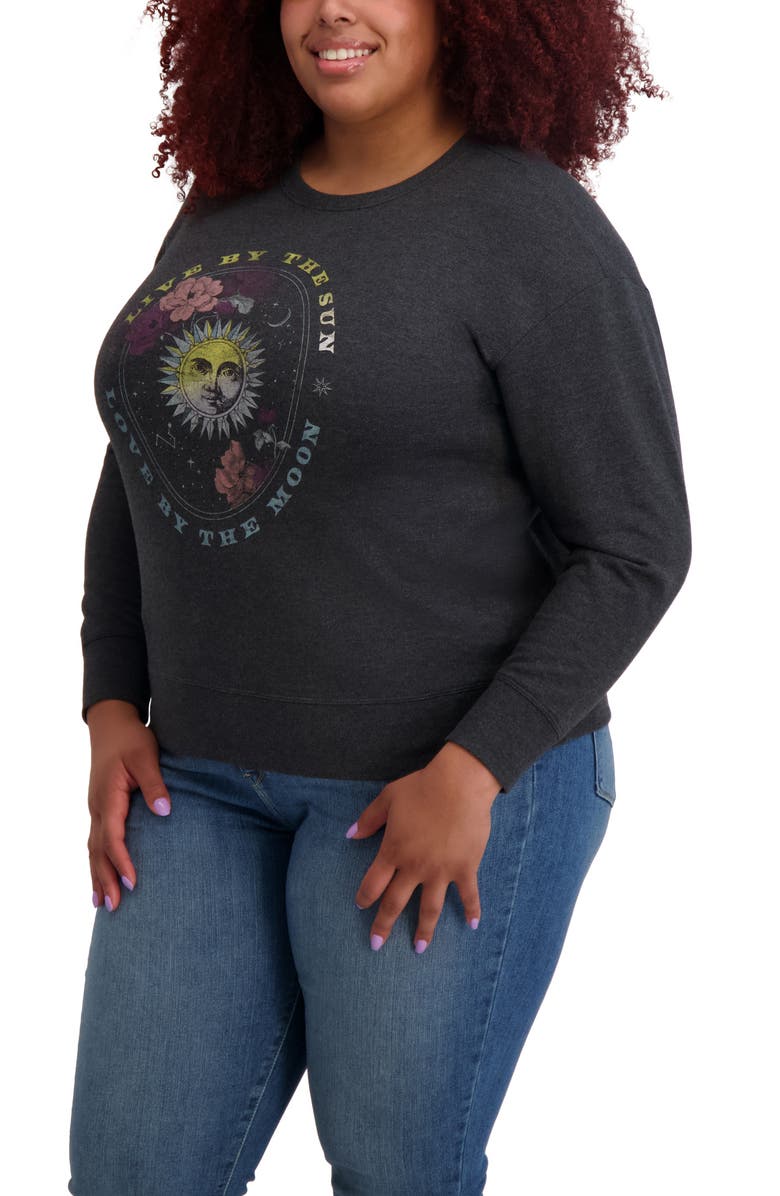 Lucky Brand Graphic Sweatshirt, Alternate, color, Charcoal Heather Grey