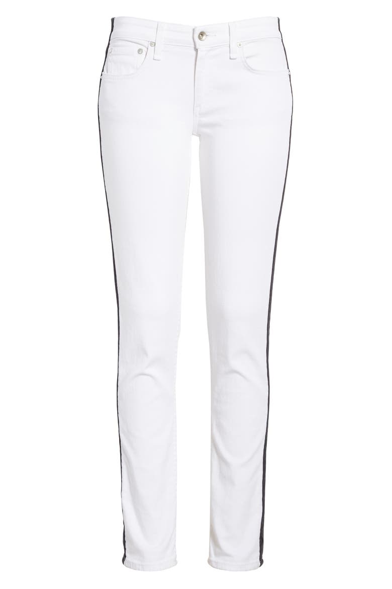 Dre Side Stripe Slim Boyfriend Jeans, Alternate, color, OFFWHT