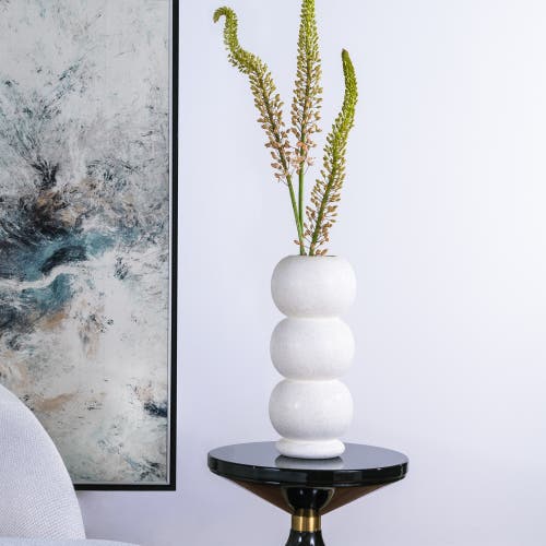 Dina Decor Stacked & Chic Vase In White