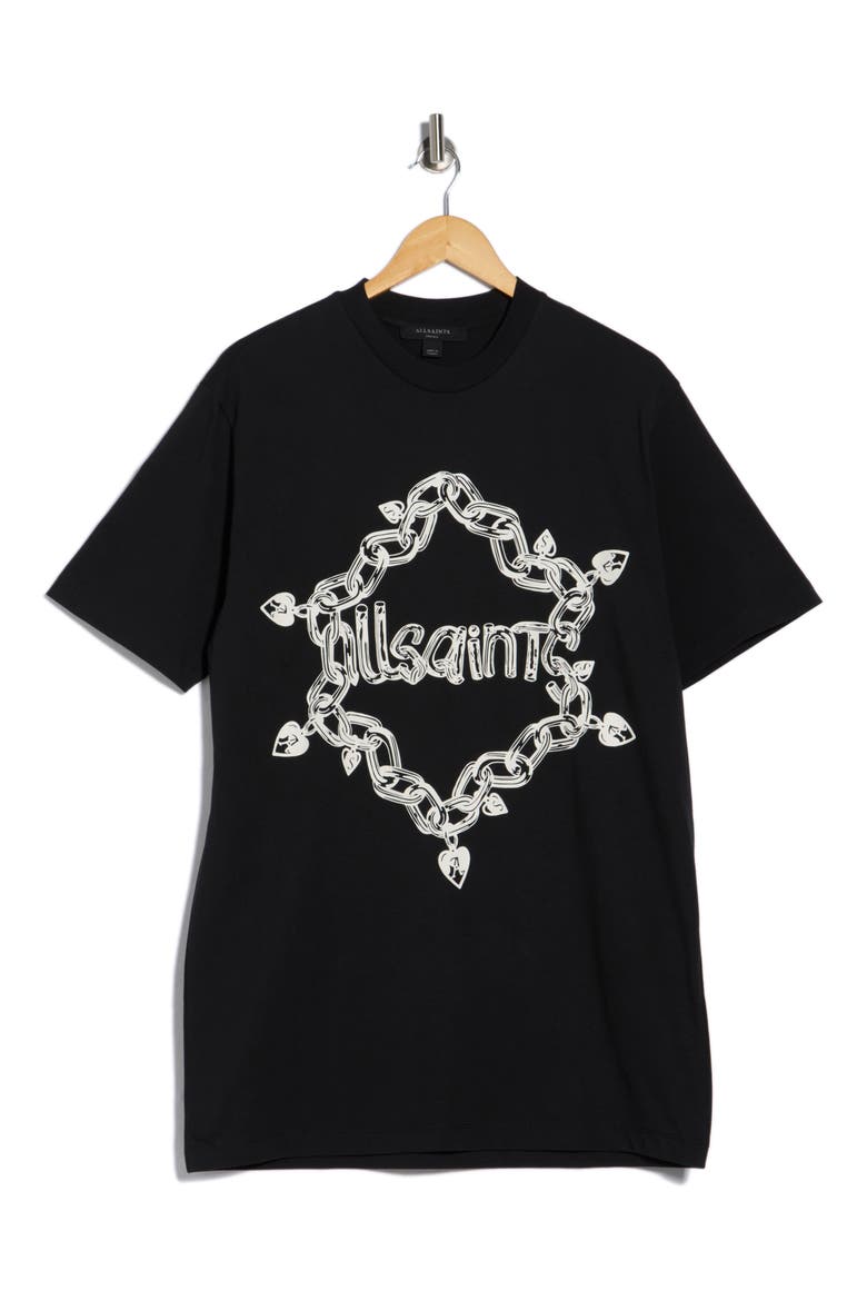 Scattered Logo T-Shirt Dress, Alternate, color, WASHED BLACK