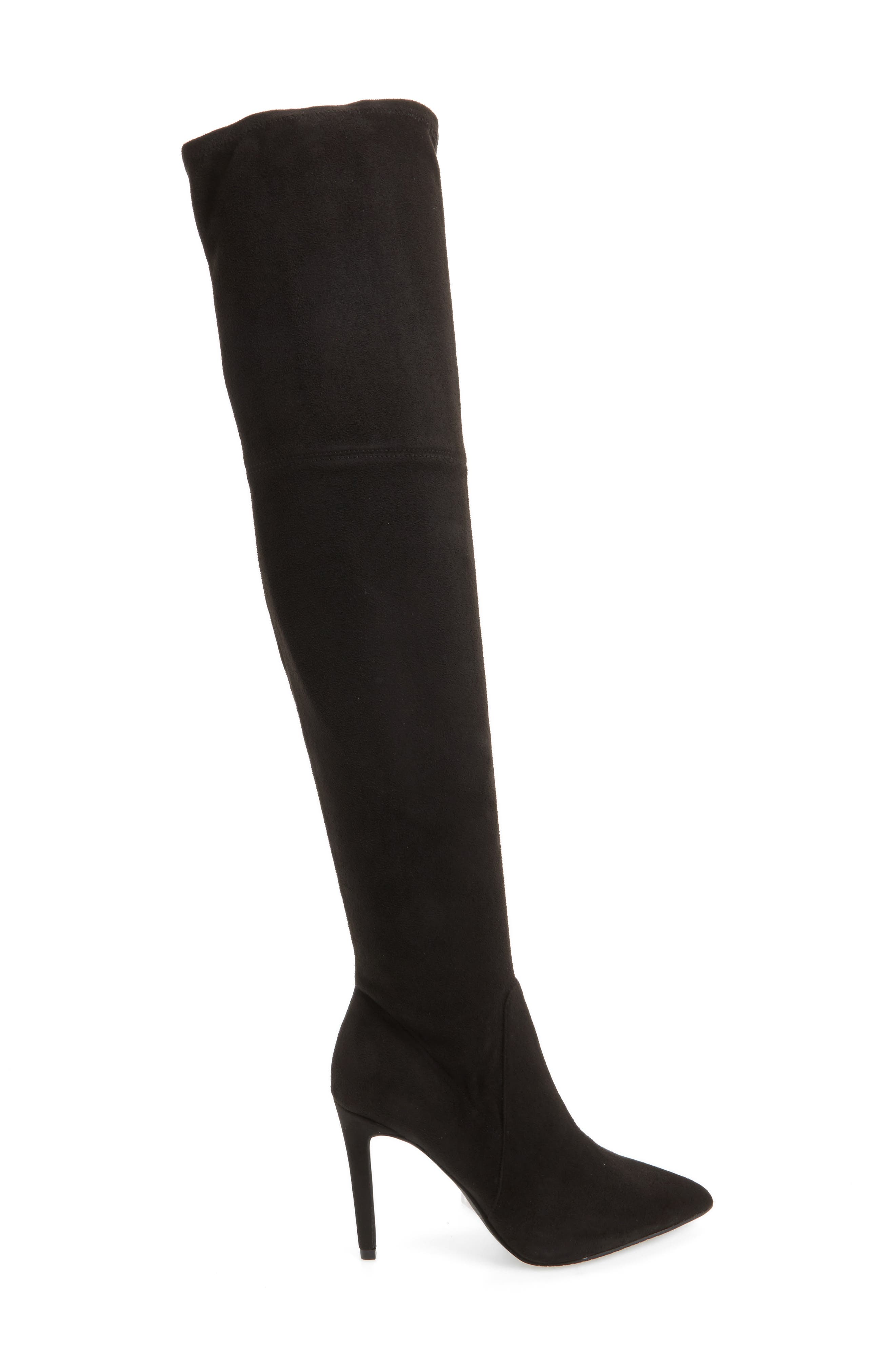 Fab Nara Over the Knee Boot, Alternate, color, BLACK STRETCH FAUX SUEDE