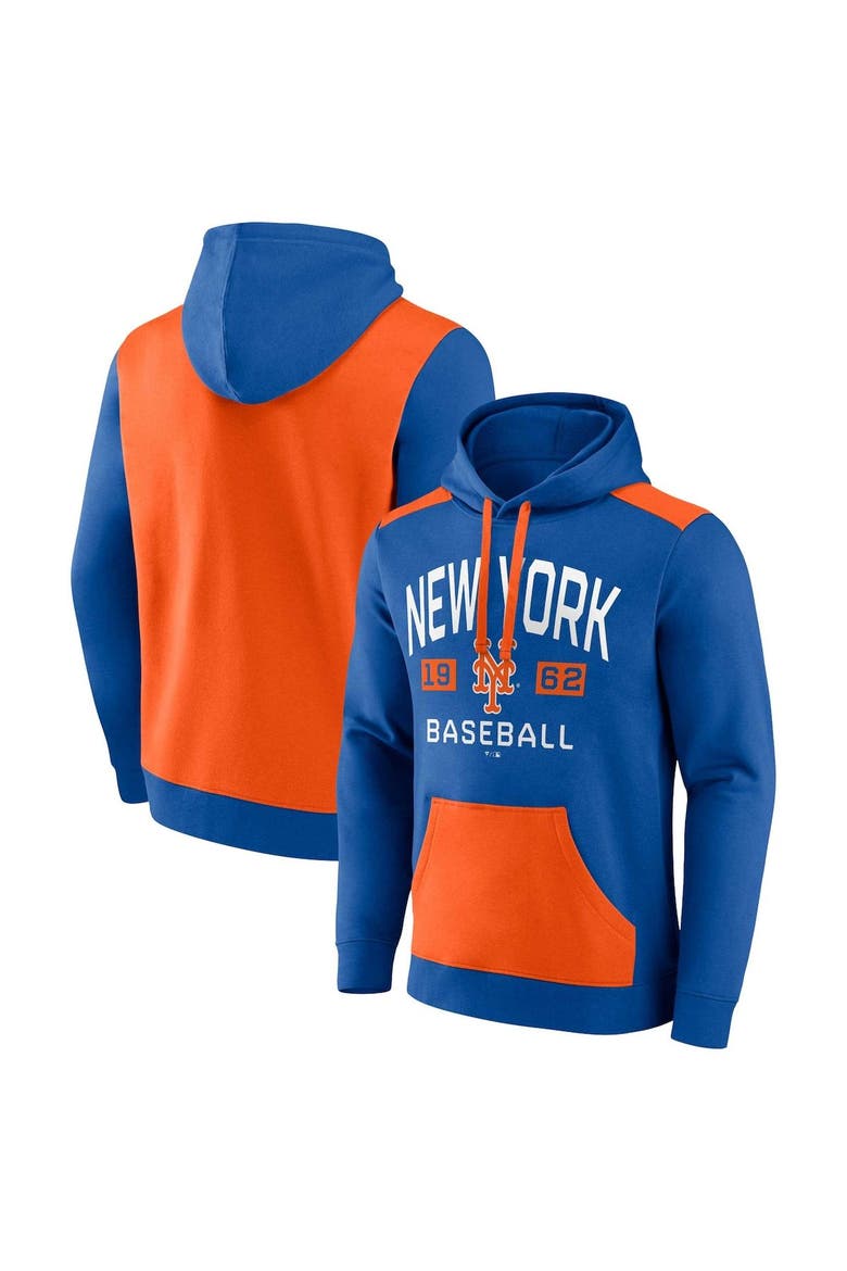 Men's Fanatics Branded Royal/Orange New York Mets Chip In Pullover Hoodie, Main, color, Royal
