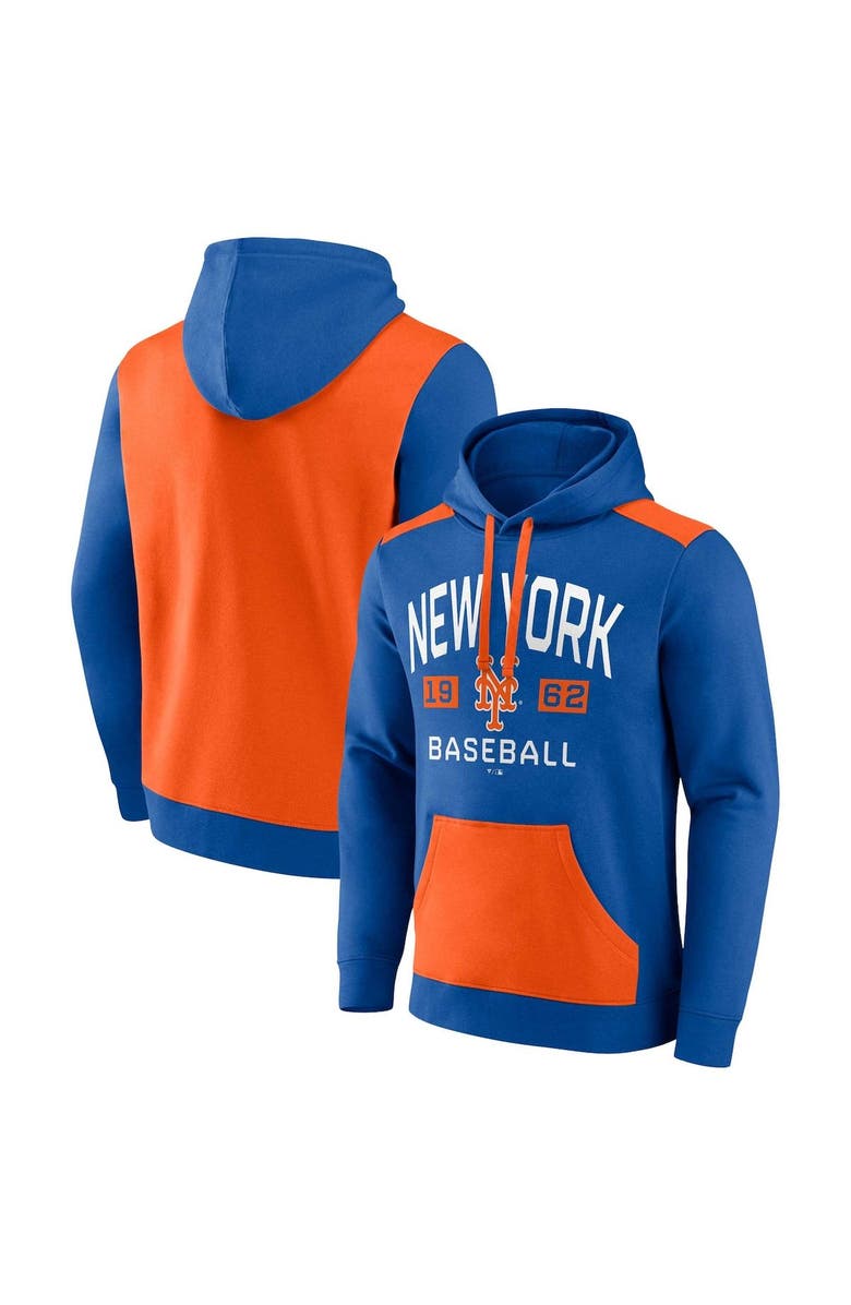 FANATICS Men's Fanatics Branded Royal/Orange New York Mets Chip In Pullover Hoodie, Main, color, 