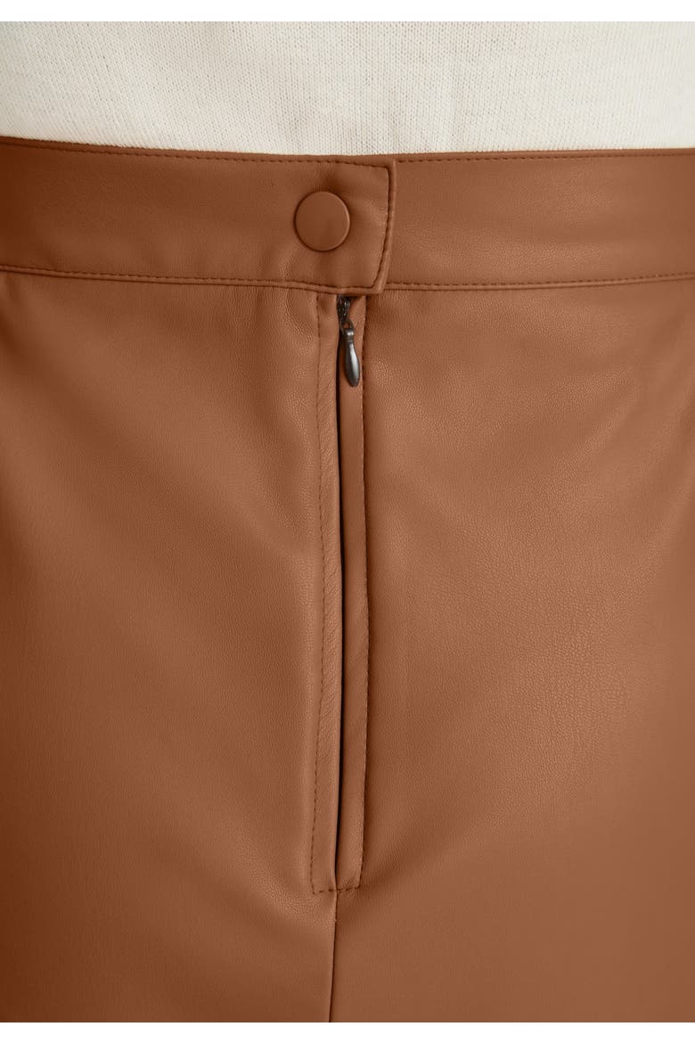 Faux Leather Midi Skirt, Alternate, color, BLACK