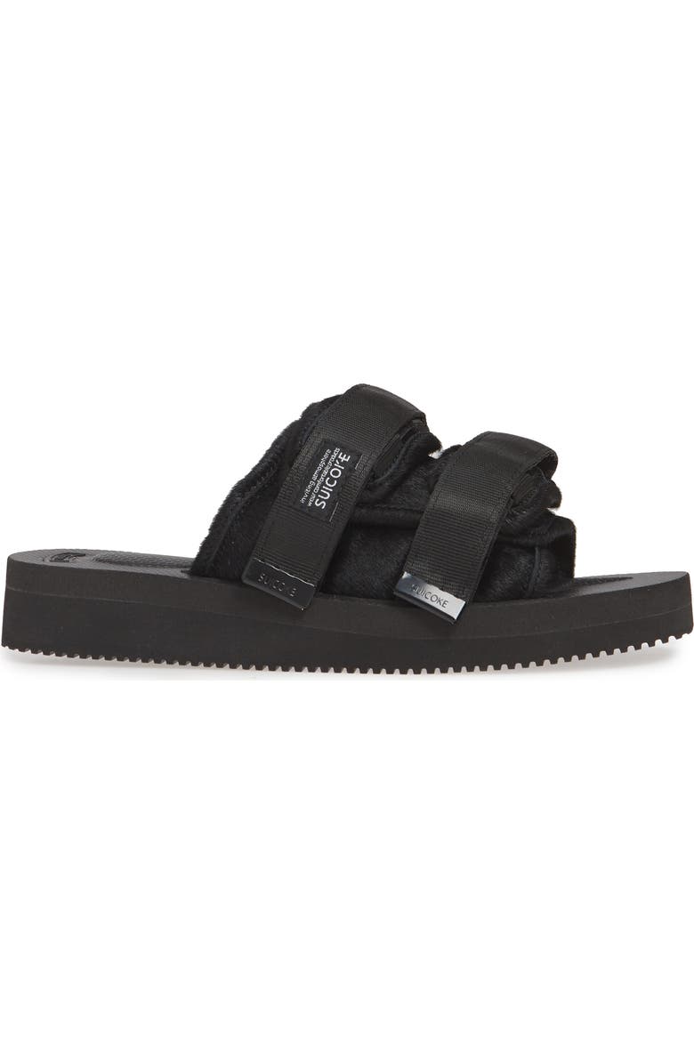 Suicoke Moto VHL Genuine Calf Hair Slide Sandal, Alternate, color,