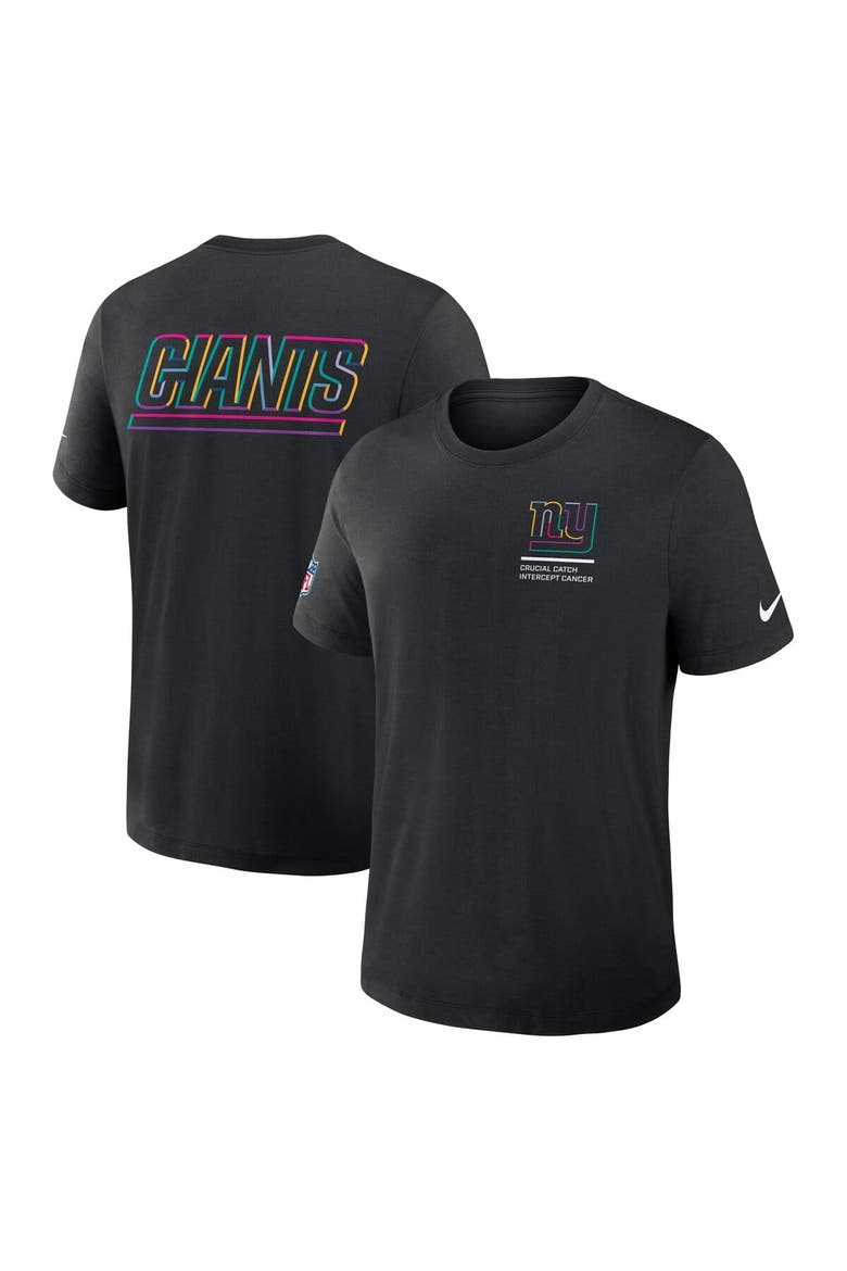 Men's Nike Black New York Giants 2025 NFL Crucial Catch Tri-Blend Dri-FIT T-Shirt, Alternate, color, Black