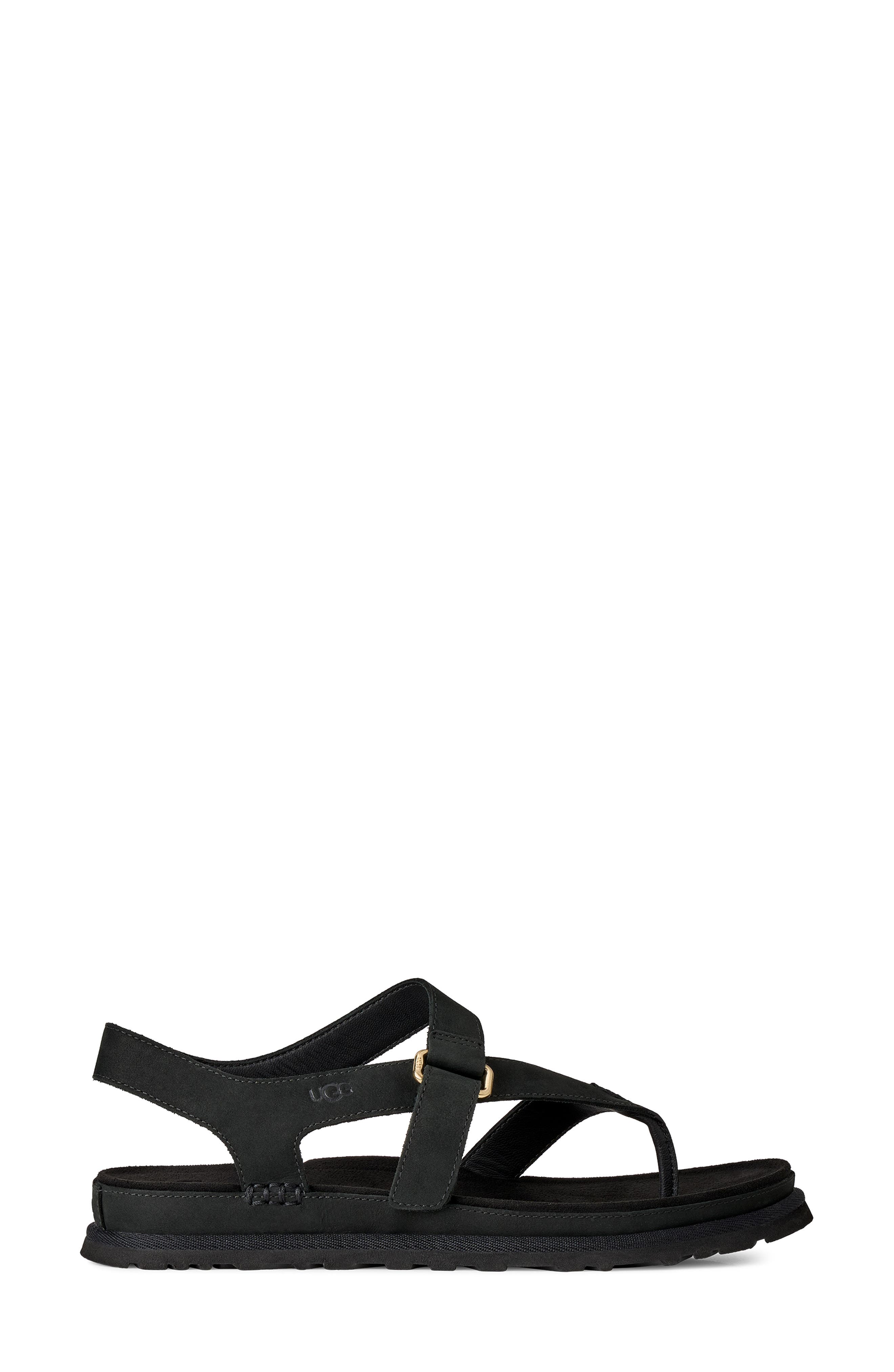 UGG<sup>®</sup> GoldenGaze Toe Post Sandal, Alternate, color, Black